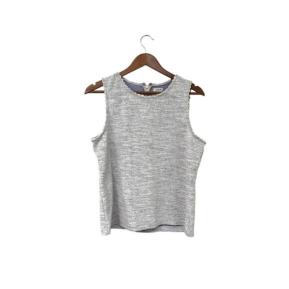 J.Crew Women's Tweed Sleeveless Top In Blue & White Size Large - Picture 1 of 7